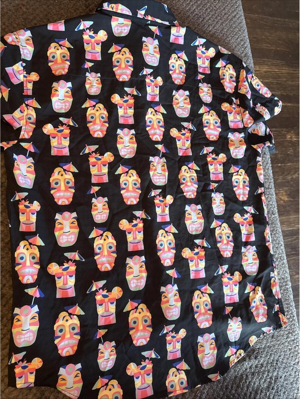 Rsvlts Mens Medium Button Up Tipsy Tiki Graphic Button Up Kunuflex Disney - Picture 14 of 14